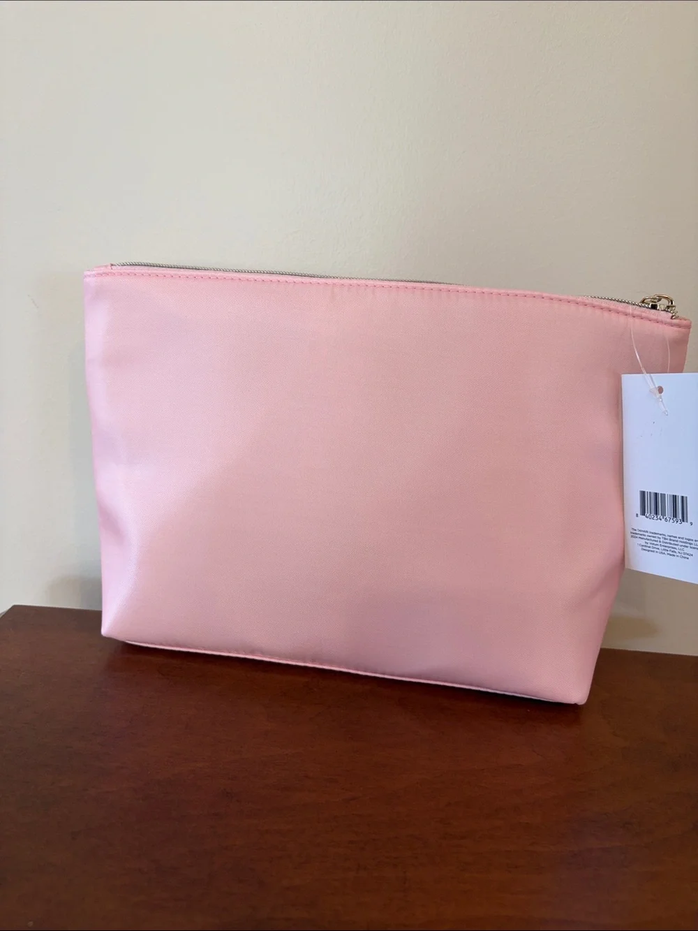 Tahari Pink Floral Cosmetic Pouch with Butterflies